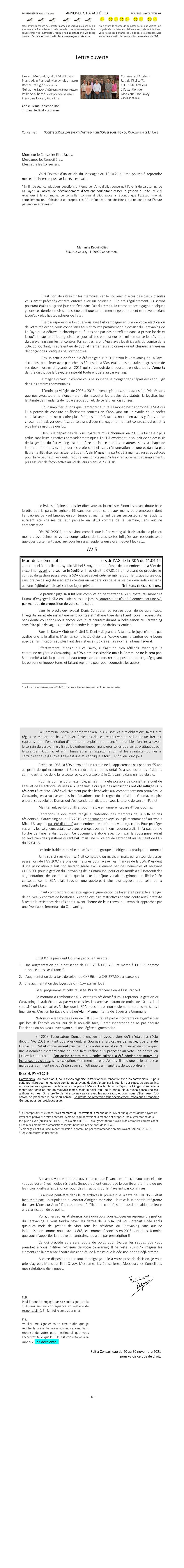 Lettre Savoy